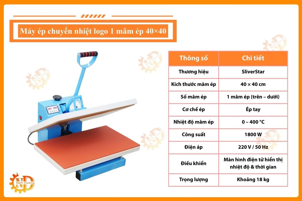 May ep nhiet mot mam ep 40×40 SliverStar