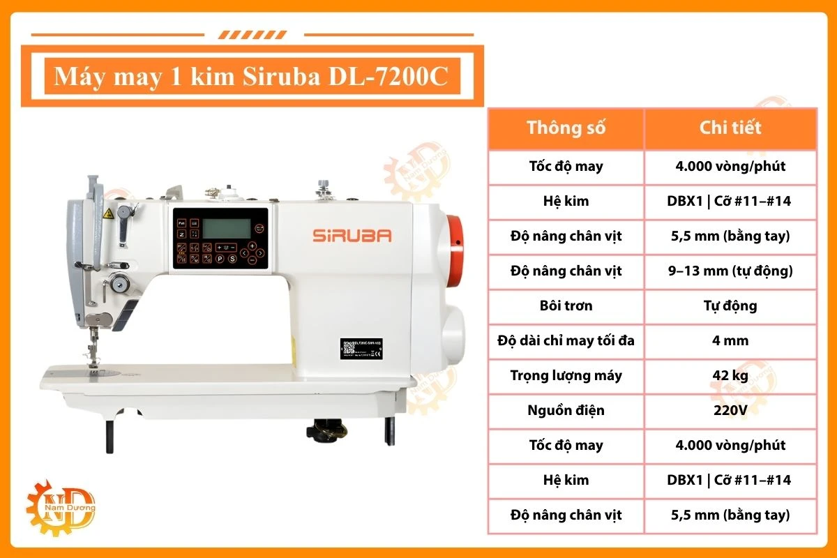 Máy may 1 kim Siruba DL-7200C