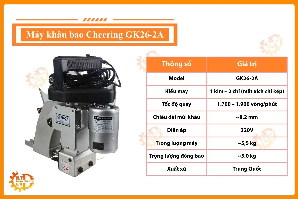 Máy may bao Cheering GK26-2A