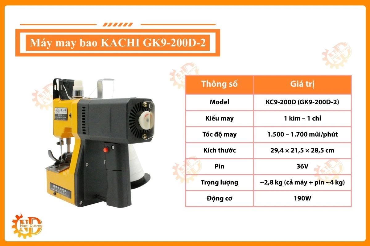Máy may bao KACHI GK9-200D