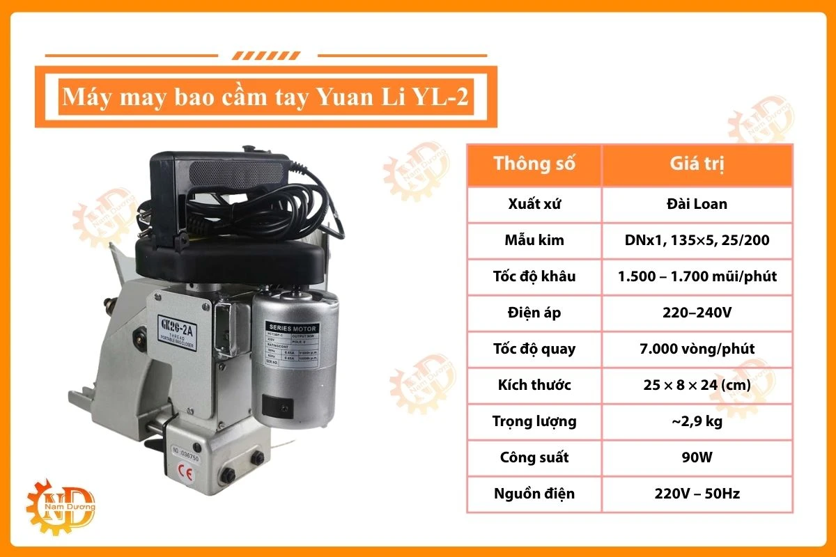 Máy may bao Yuan Li YL-2