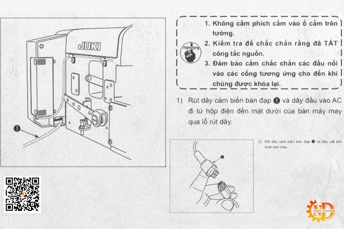 Kết nối đũa bàn đạp với pedal máy