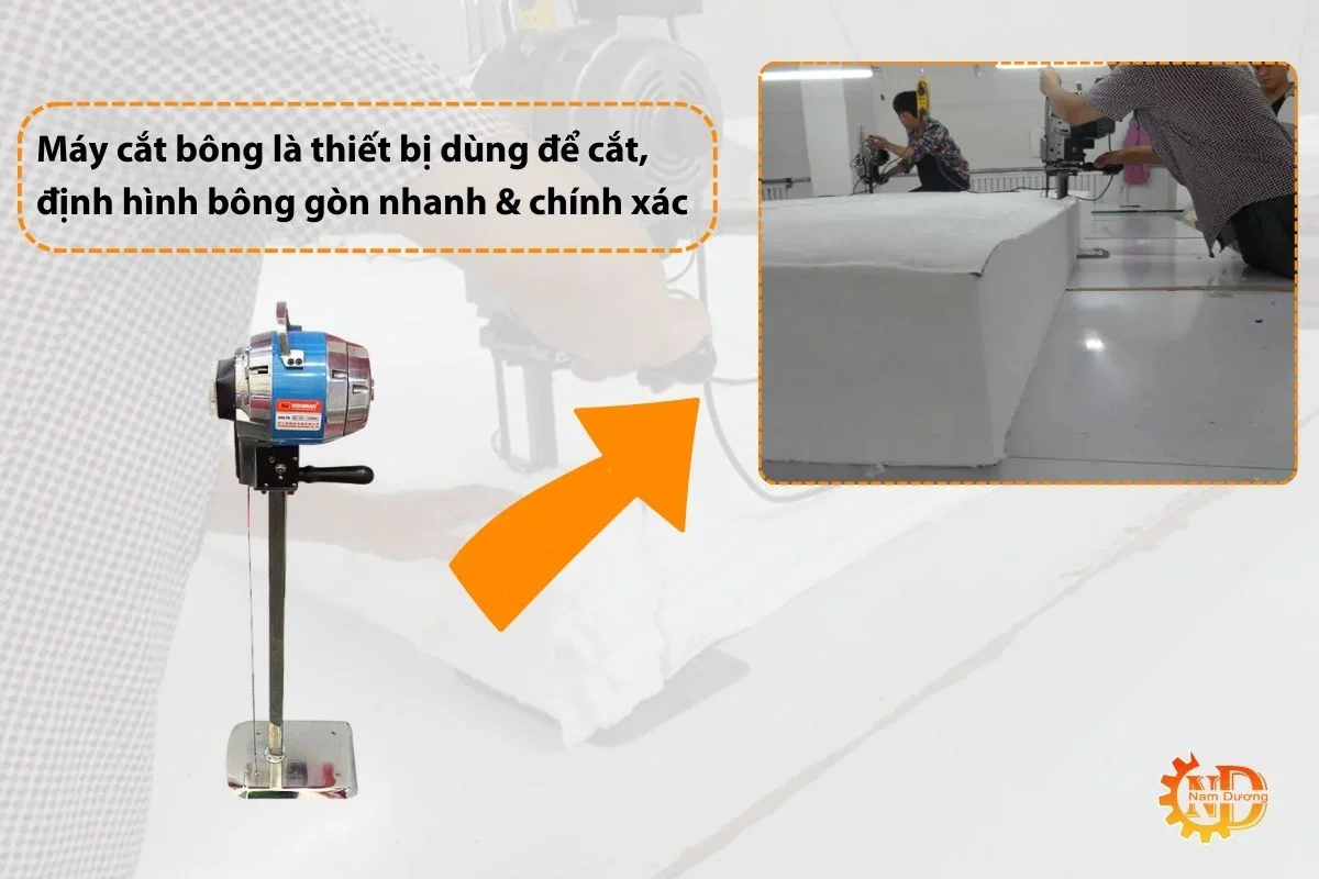 Máy cắt bông ép bằng dây nhiệt là gì