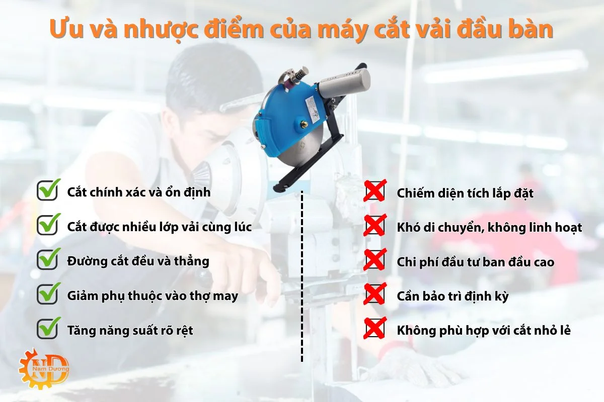 Ưu và nhược điểm của cắt vải đầu bàn