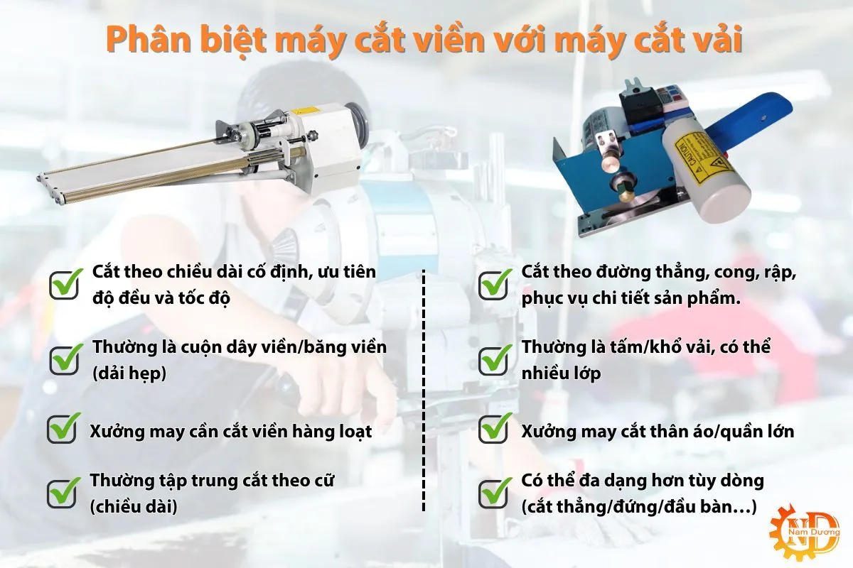 Phân biệt máy cắt viền và máy cắt vải