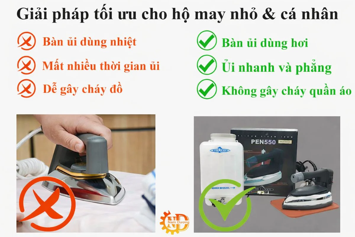 ưu điểm của bàn ủi bình treo công nghiệp