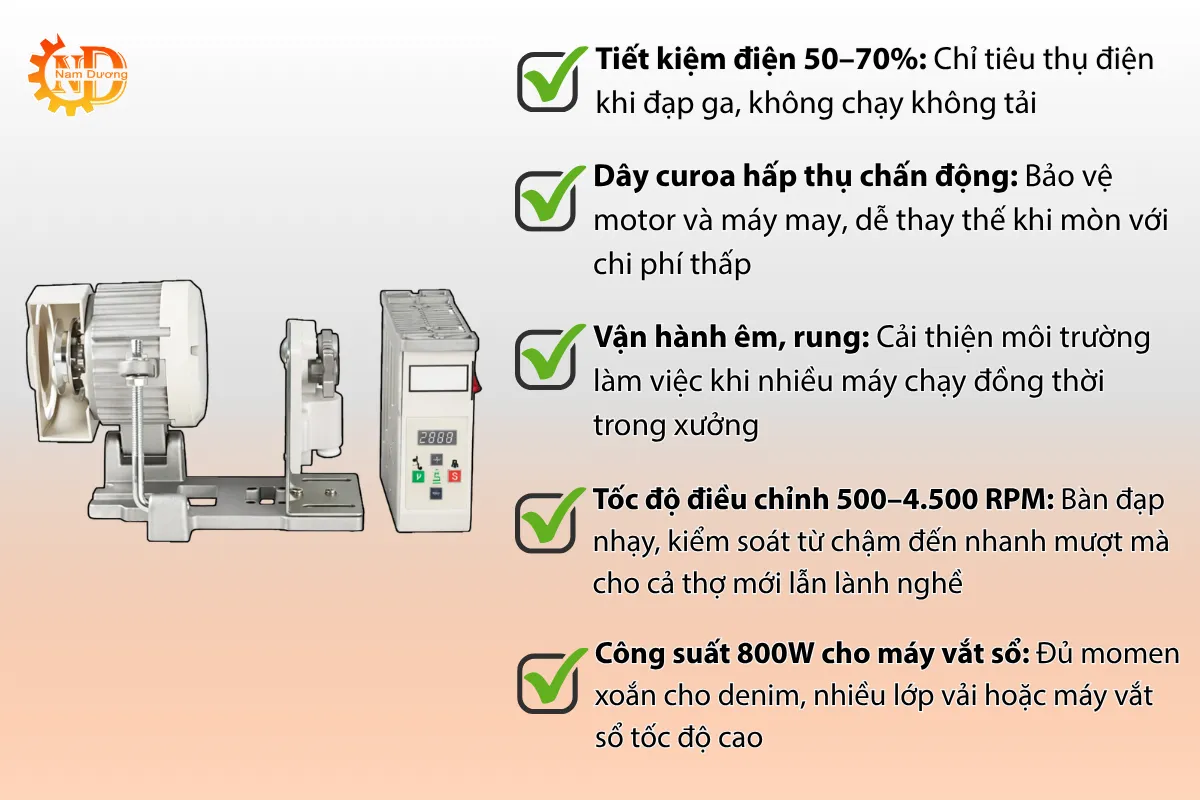 Điểm mạnh của motor servo 800w