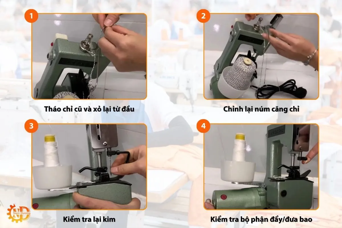 4 bước sửa máy khâu bao không ăn chỉ
