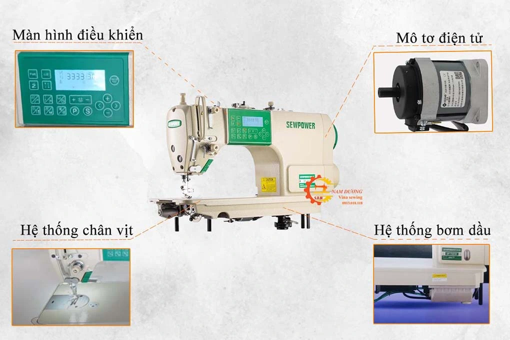 Máy may 1 kim điện tử Sewpower SP-730E chính hãng Nam Dương
