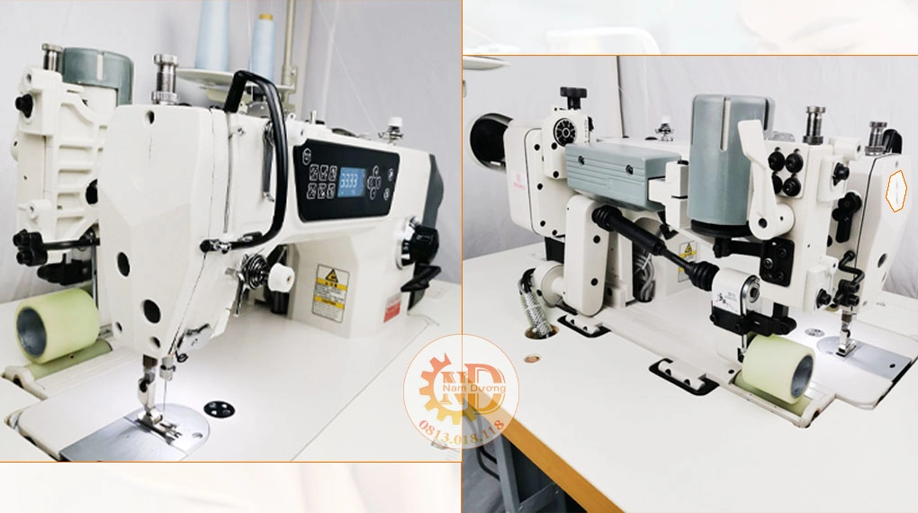 hình thực tế bộ trợ lực kéo máy may 1 kim , máy 2 kim , cuốn sườn