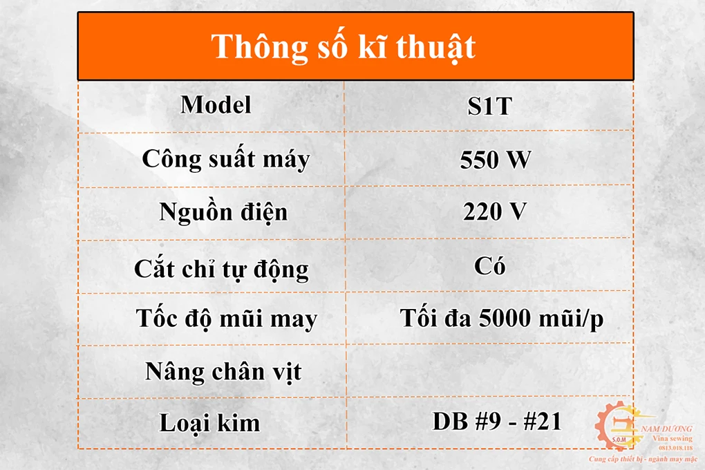 Máy may 1 kim liền trục Sunsir S2T/S1T 