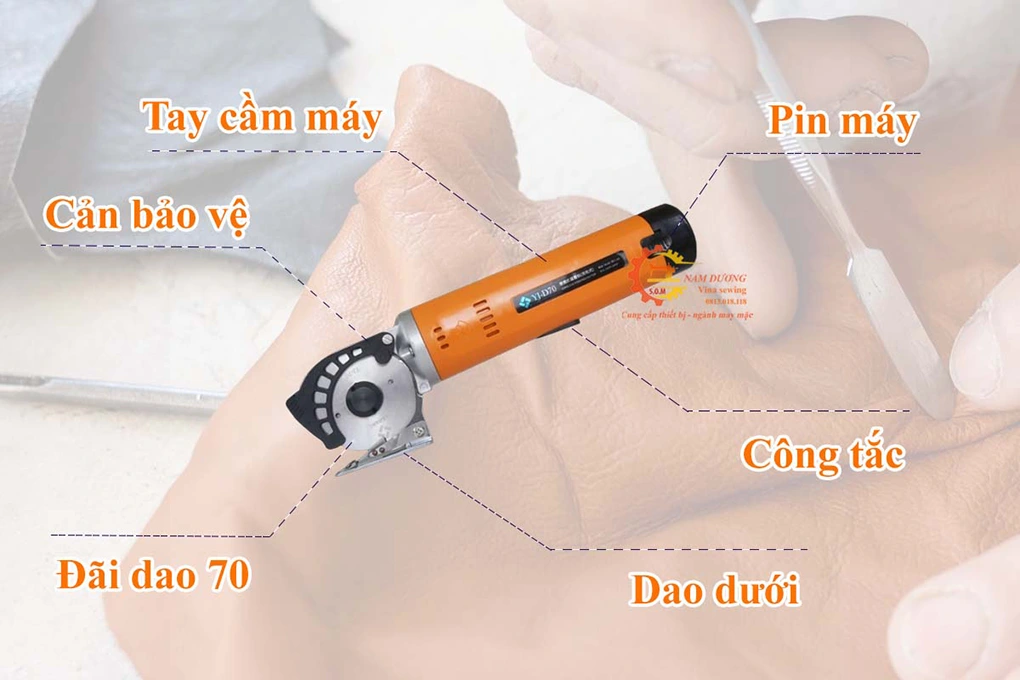 Máy cắt vải cầm tay sạc pin YJ-D70