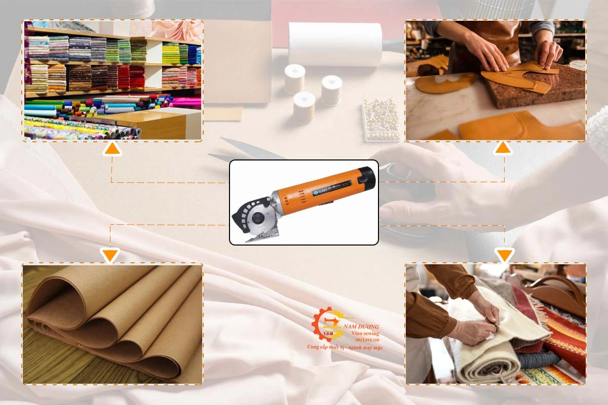 Máy cắt vải pin Lejiang YJ-D70 – lưỡi dao 70mm, công suất 170W, cắt dày 25mm