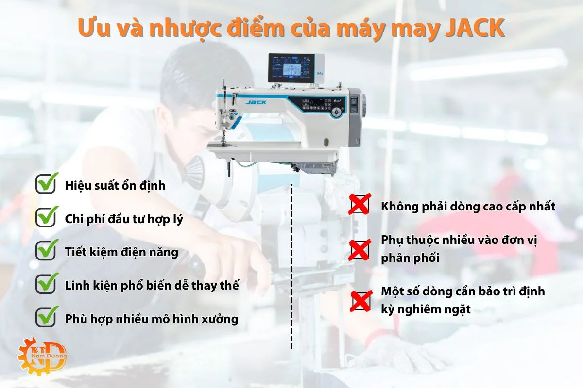 Ưu và nhược điểm của máy may JACK