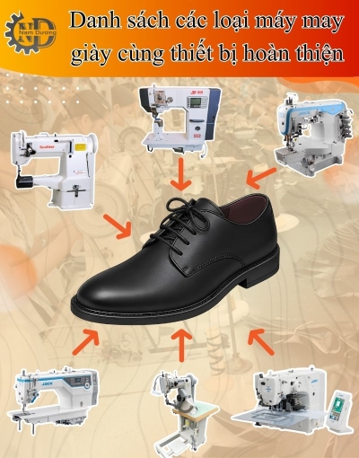 Tổng hợp các loại máy may giày và dây chuyền ép đế
