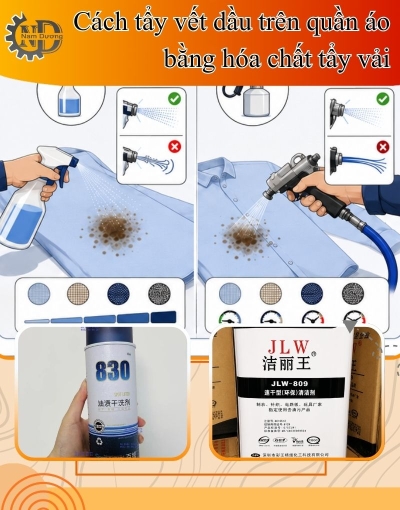Giải pháp tẩy vết dầu cho hàng lỗi trong xưởng may