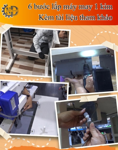 Lắp ráp máy may công nghiệp 1 kim đúng cách từ A đến Z
