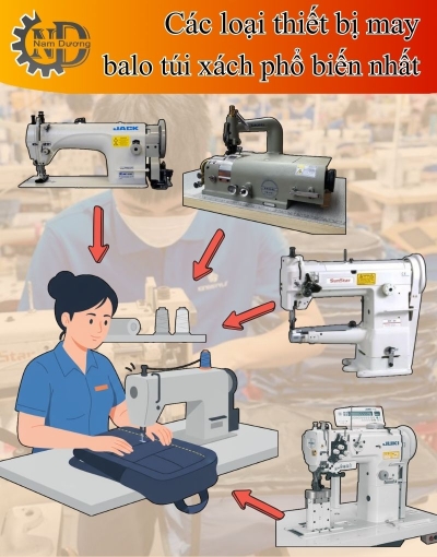 Top 6 dòng máy may balo túi xách cần có trong sản xuất