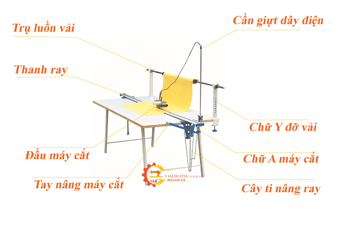 Cấu tạo máy cắt vải đầu bàn sipuba